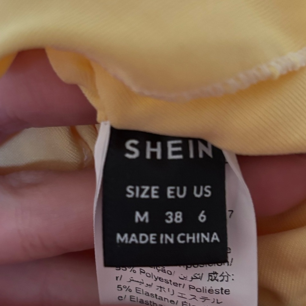 SHEIN Yellow Ruched Mini Dress - Picture 5 of 5